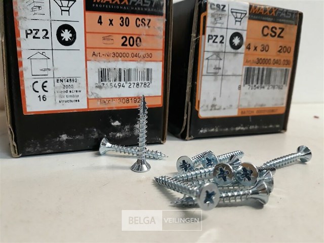 2 x houtschroeven wit verzinkt 4x30mm 200 stuks - afbeelding 3 van  3