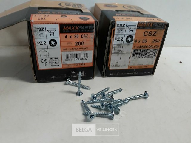 2 x houtschroeven wit verzinkt 4x30mm 200 stuks - afbeelding 1 van  3