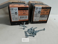 2 x houtschroeven wit verzinkt 4x30mm 200 stuks - afbeelding 2 van  3