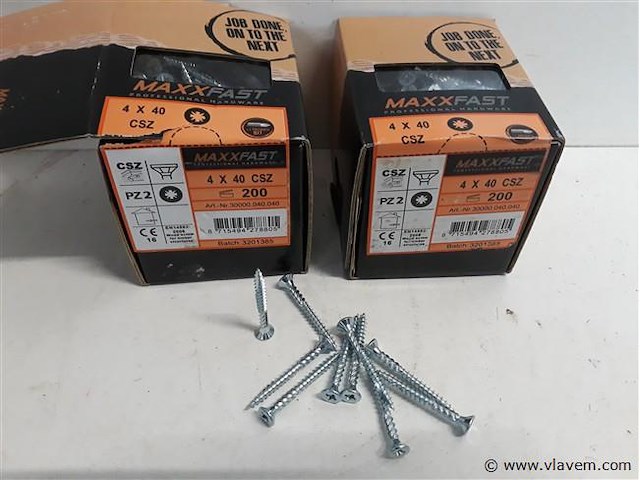 2 x houtschroeven wit verzinkt 4x40mm 200 stuks - afbeelding 1 van  2
