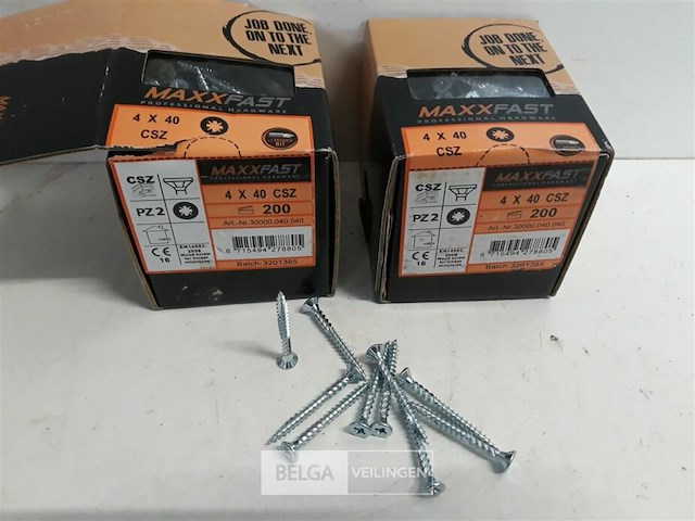2 x houtschroeven wit verzinkt 4x40mm 200 stuks - afbeelding 2 van  3