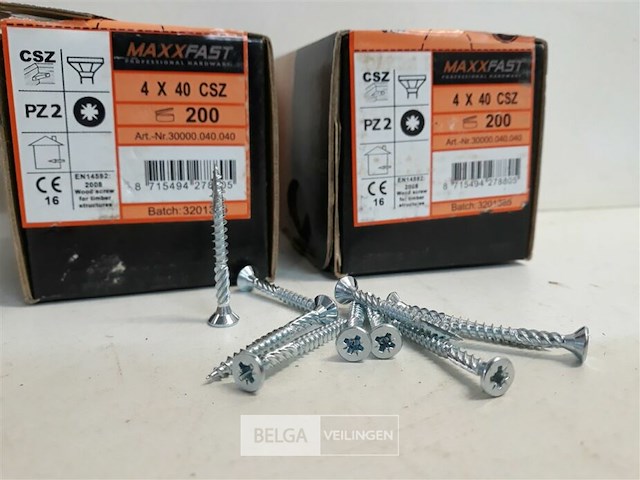 2 x houtschroeven wit verzinkt 4x40mm 200 stuks - afbeelding 3 van  3