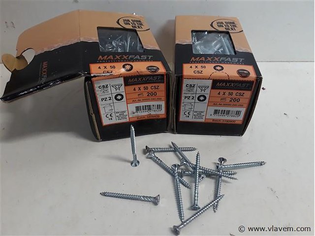 2 x houtschroeven wit verzinkt 4x50mm 200 stuks - afbeelding 1 van  2