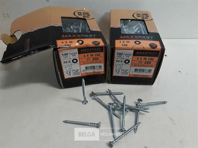 2 x houtschroeven wit verzinkt 4x50mm 200 stuks - afbeelding 1 van  3