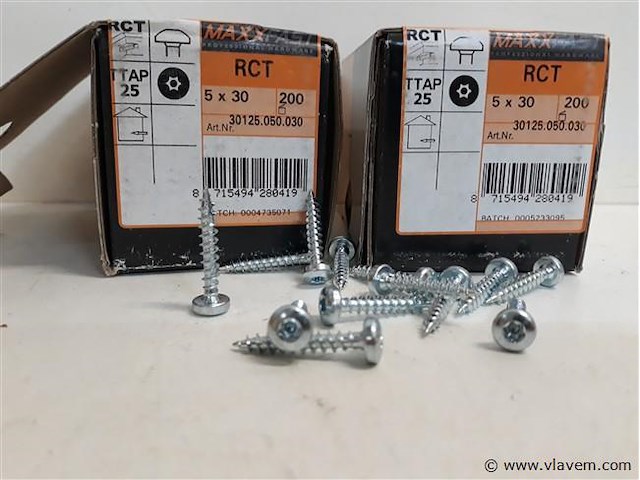 2 x houtschroeven wit verzinkt 5x30mm 200 stuks - afbeelding 2 van  2