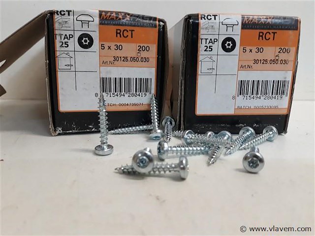 2 x houtschroeven wit verzinkt 5x30mm 200 stuks - afbeelding 2 van  2
