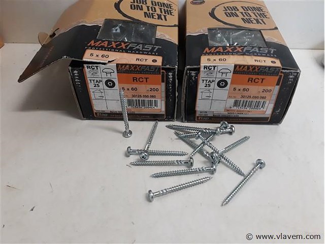 2 x houtschroeven wit verzinkt 5x60mm 200 stuks - afbeelding 1 van  2