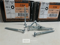 2 x houtschroeven wit verzinkt 5x60mm 200 stuks - afbeelding 3 van  3