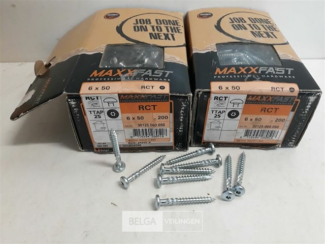 2 x houtschroeven wit verzinkt 6x50mm 200 stuks - afbeelding 1 van  3