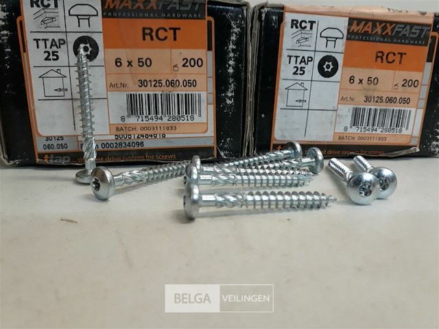 2 x houtschroeven wit verzinkt 6x50mm 200 stuks - afbeelding 3 van  3