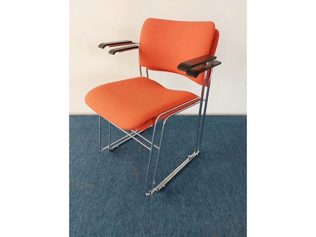 2 x howe 40/4 design vergaderstoel by david rowland (rood) - afbeelding 6 van  7