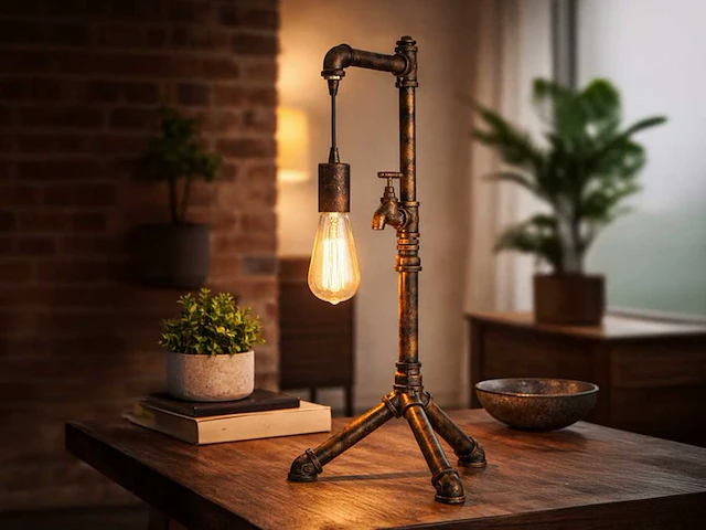 2 x industriële retro tafellamp - afbeelding 1 van  8