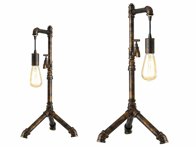 2 x industriële retro tafellamp - afbeelding 2 van  8