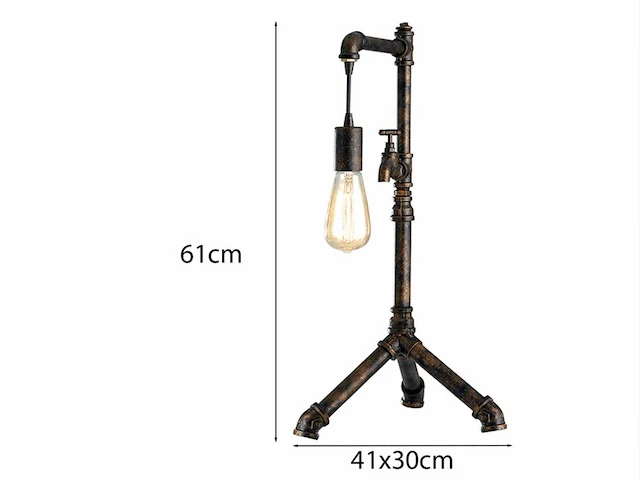 2 x industriële retro tafellamp - afbeelding 5 van  8