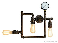 2 x industriële retro wandlamp 3 lichts - afbeelding 5 van  7