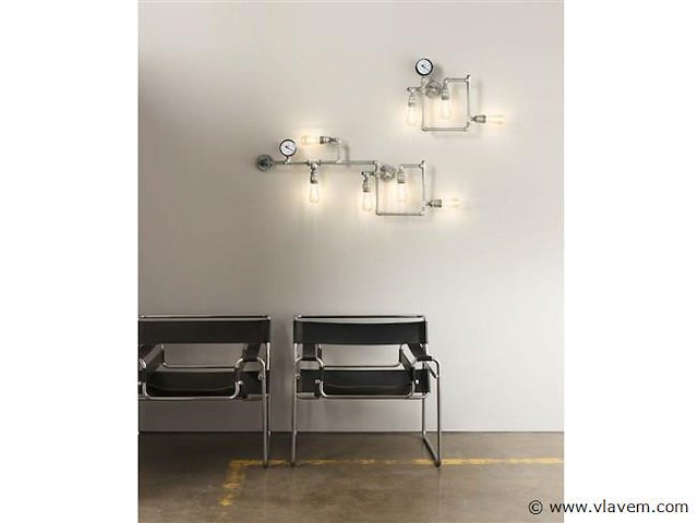 2 x industriële retro wandlamp 3 lichts - afbeelding 3 van  7