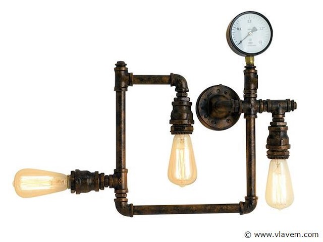 2 x industriële retro wandlamp 3 lichts - afbeelding 5 van  7