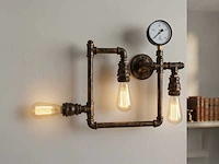 2 x industriële retro wandlamp 3 lichts - afbeelding 5 van  9