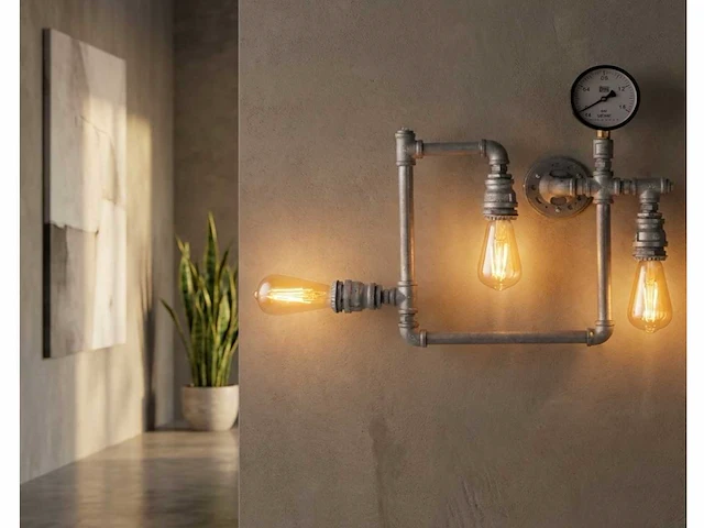 2 x industriële retro wandlamp 3 lichts - afbeelding 1 van  6
