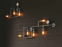 2 x industriële retro wandlamp 3 lichts - afbeelding 6 van  6