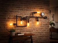 2 x industriële retro wandlamp 5 lichts - afbeelding 4 van  10