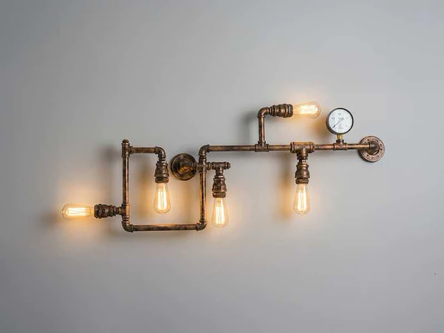 2 x industriële retro wandlamp 5 lichts - afbeelding 7 van  10