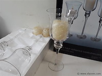 2 x kaarshouder glas 3 stuks + kaars - afbeelding 2 van  2