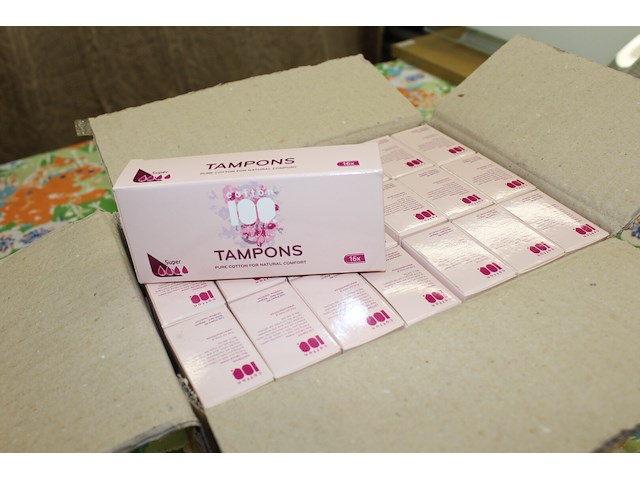 2 x karton tampons normaal cotton 100 - afbeelding 1 van  1