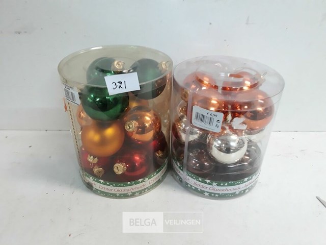 2 x kerstballen 12 stuks glas 6 cm - afbeelding 2 van  3
