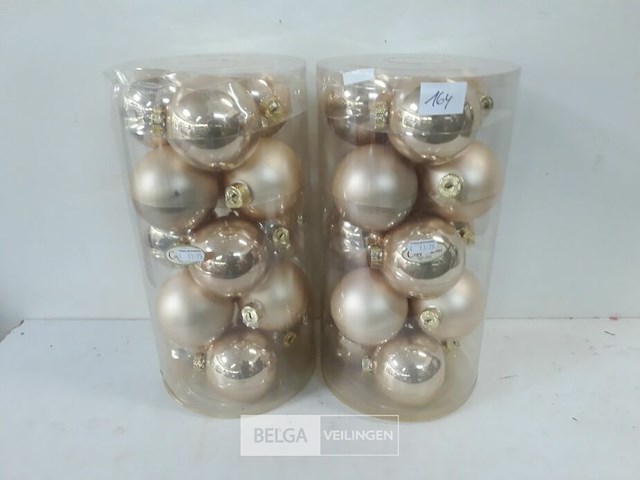2 x kerstballen 15 stuks pvc goud - afbeelding 2 van  3