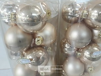 2 x kerstballen 15 stuks pvc goud - afbeelding 3 van  3