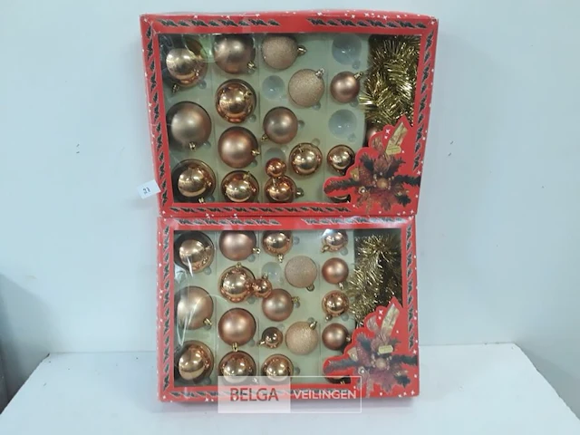 2 x kerstballen 19 stuks + slingers - afbeelding 2 van  3