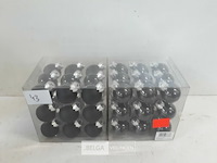 2 x kerstballen 27 stuks zwart - afbeelding 2 van  3