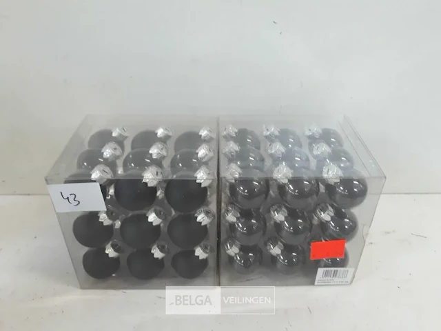 2 x kerstballen 27 stuks zwart - afbeelding 2 van  3