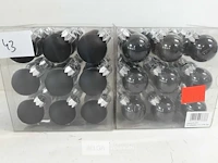 2 x kerstballen 27 stuks zwart - afbeelding 3 van  3