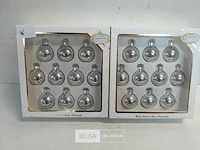 2 x kerstballen glas 10 stuks 3,5 cm zilver