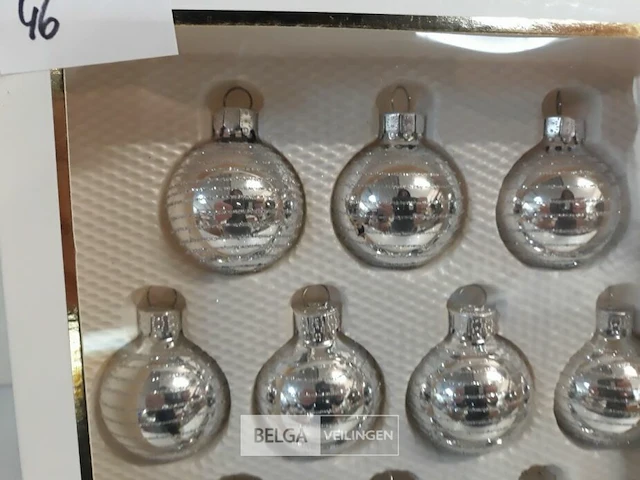 2 x kerstballen glas 10 stuks 3,5 cm zilver - afbeelding 3 van  3