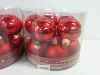 2 x kerstballen glas 10 stuks rood - afbeelding 3 van  3