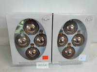 2 x kerstballen glas 4 stuks goud met lijnen - afbeelding 2 van  3