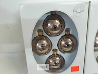 2 x kerstballen glas 4 stuks goud met lijnen - afbeelding 3 van  3