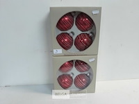 2 x kerstballen glas 4 stuks rood - afbeelding 2 van  3