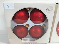 2 x kerstballen glas 4 stuks rood - afbeelding 3 van  3