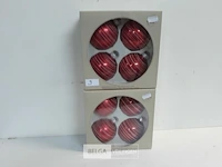 2 x kerstballen glas 4 stuks rood - afbeelding 2 van  3