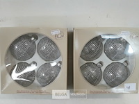 2 x kerstballen glas 4 stuks transparant/zilver - afbeelding 2 van  3