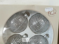 2 x kerstballen glas 4 stuks transparant/zilver - afbeelding 3 van  3
