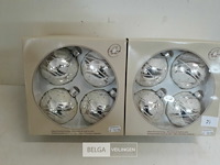 2 x kerstballen glas 4 stuks zilver/wit - afbeelding 1 van  3