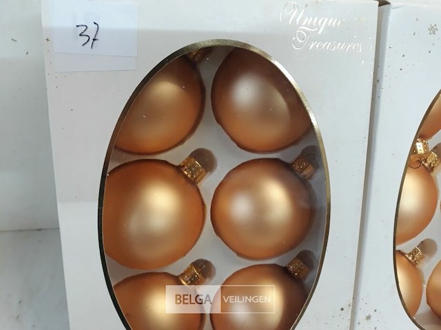 2 x kerstballen glas 6 stuks goud mat - afbeelding 3 van  3
