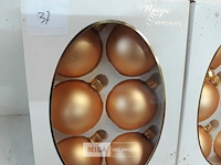 2 x kerstballen glas 6 stuks goud mat - afbeelding 3 van  3