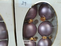 2 x kerstballen glas 6 stuks paars - afbeelding 3 van  3