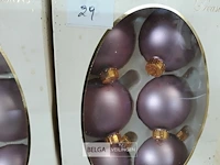 2 x kerstballen glas 6 stuks paars - afbeelding 3 van  3